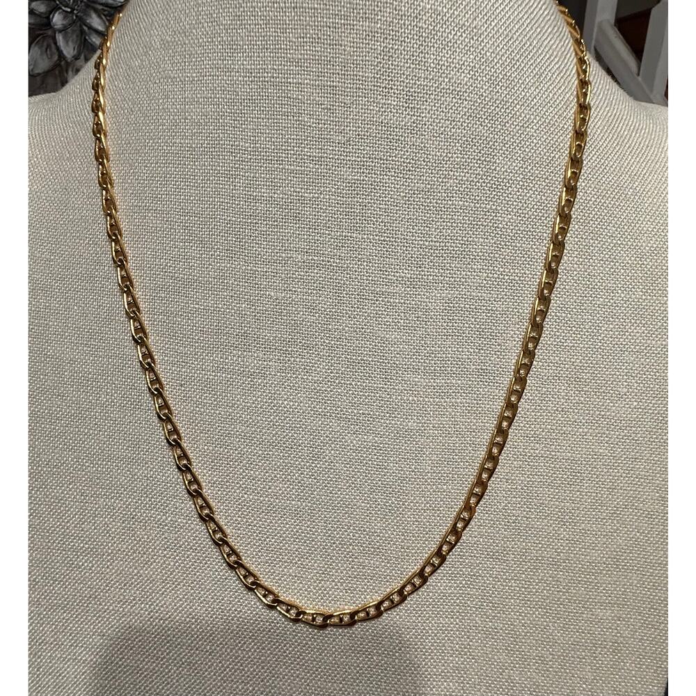 Vintage Monet Gold Tone Chain Necklace 24” Signed